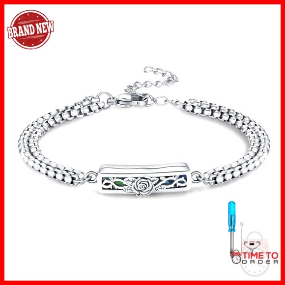 Sterling Silver Cremation Jewelry Memorial Keepsake Bracelet Elegant Minimal